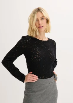 Body de encaje con superficie mullida