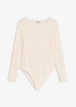Body de encaje con superficie mullida