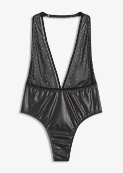 Body de tanga con piedras brillantes
