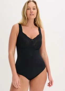 Body sin aros con efecto moldeador medio y encaje