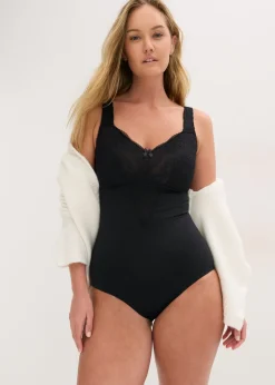 Body sin aros con efecto moldeador medio y encaje