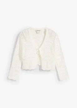 Bolero con bordado y mangas 3/4