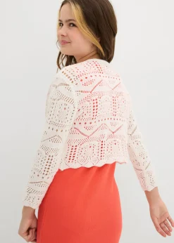Bolero con bordado y mangas 3/4