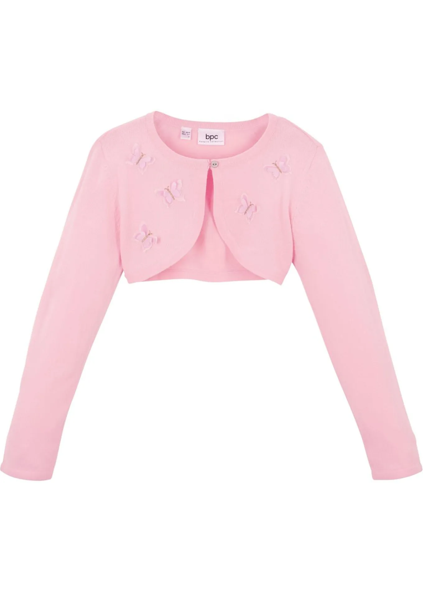 Bolero de punto con aplicaciones de mariposas