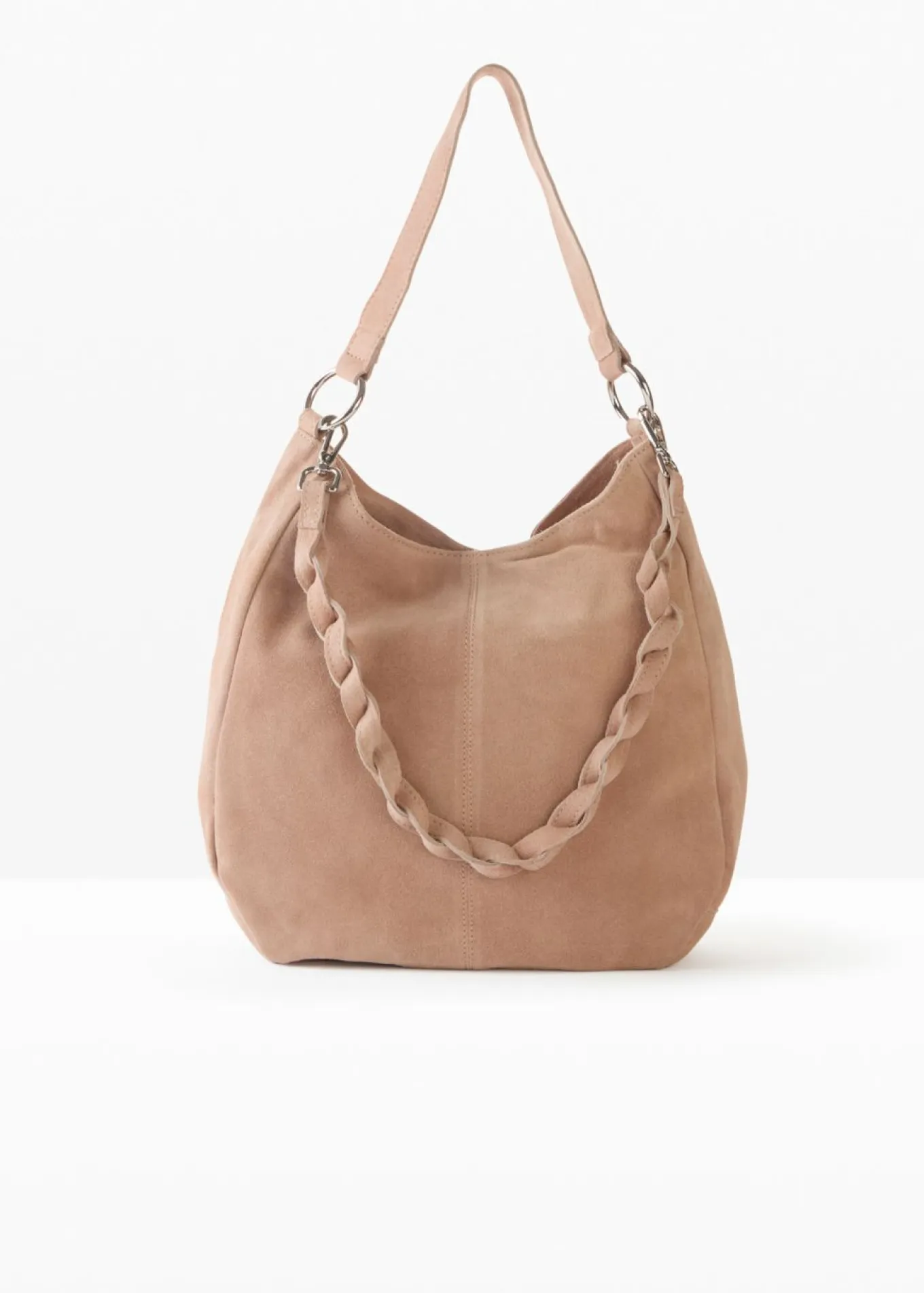 Bolso de ante con correa decorativa adicional