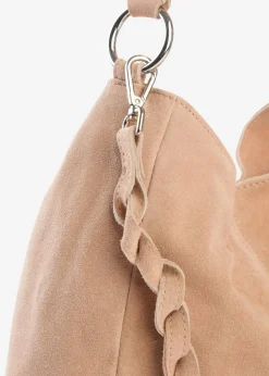 Bolso de ante con correa decorativa adicional