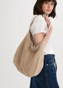 Bolso de ante con correa decorativa adicional