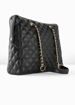 Bolso de mano con pespunte decorativo