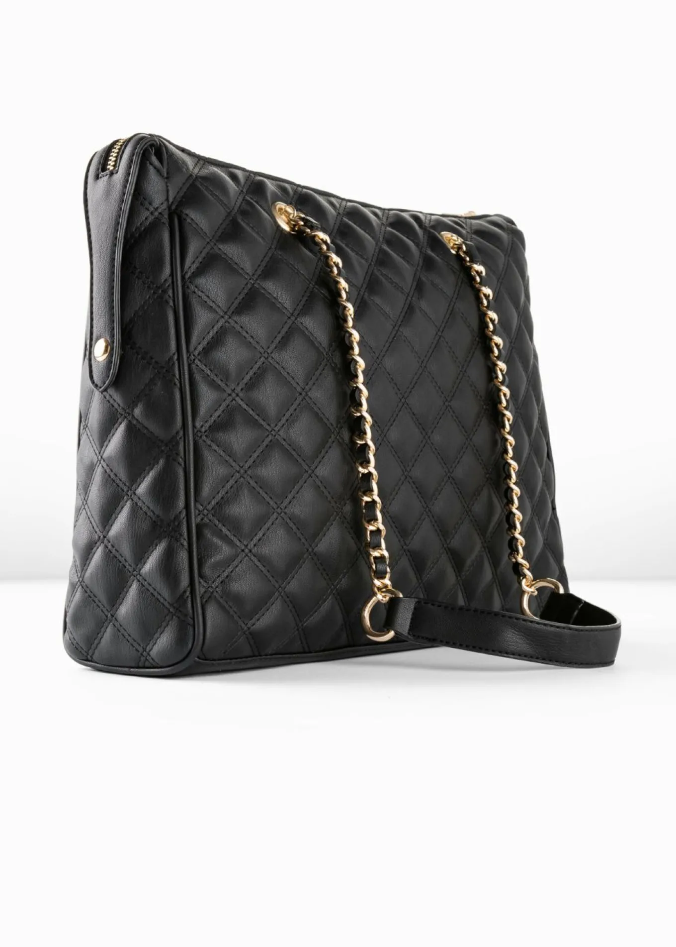 Bolso de mano con pespunte decorativo