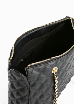 Bolso de mano con pespunte decorativo