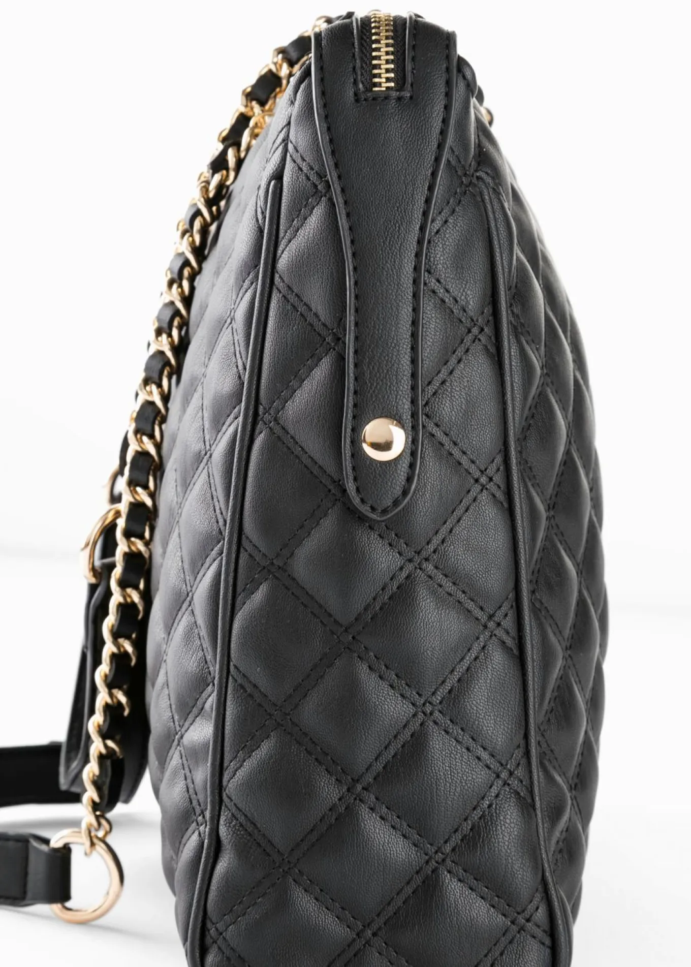 Bolso de mano con pespunte decorativo