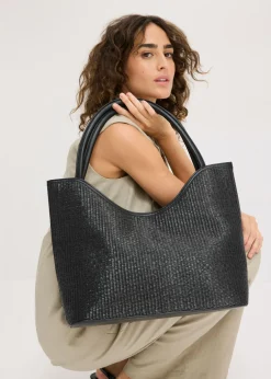 Bolso shopper con aspecto de paja