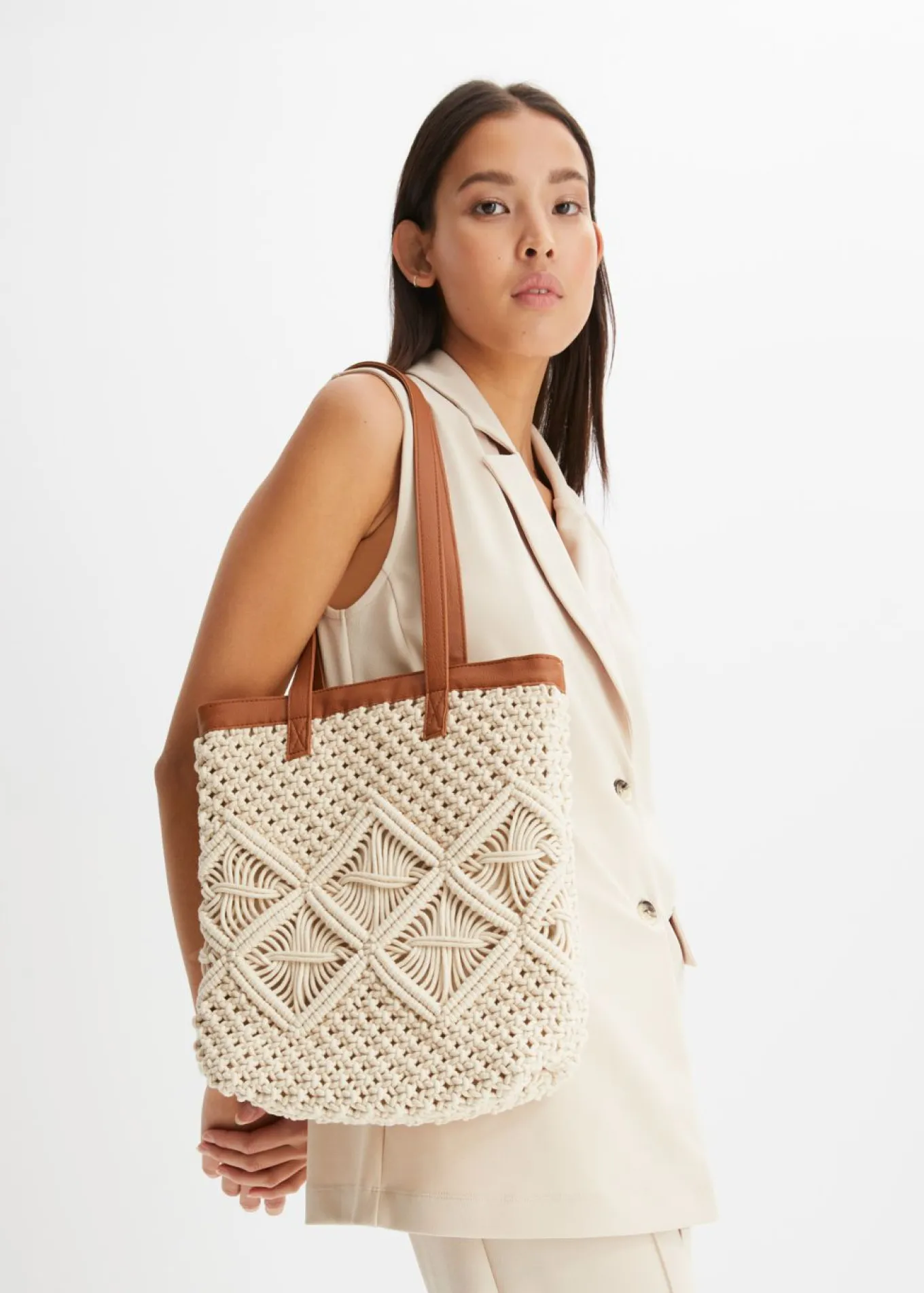 Bolso shopper de macramé