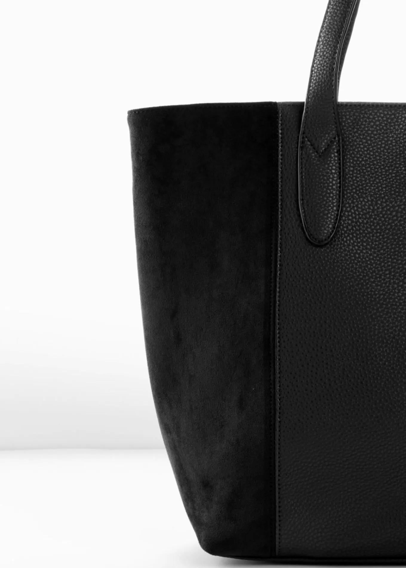 Bolso shopper grande con mezcla de materiales