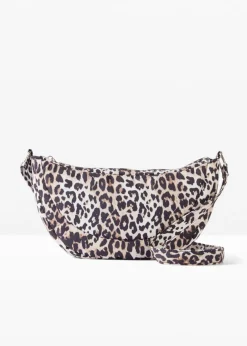 Bolso tipo bandolera de nailon con estampado de leopardo