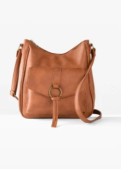 Bolso tipo bandolera, mediano, con detalle de hebilla