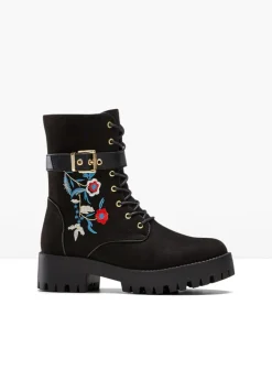 Botas con cordones y bordado
