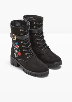 Botas con cordones y bordado