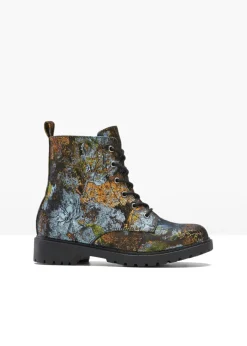 Botas con cordones y estampado de flores