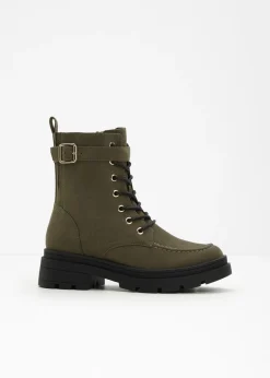 Botas con cordones y hebilla