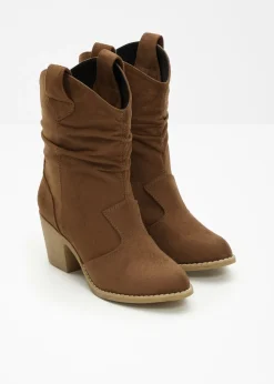Botas de estilo cowboy con fruncido