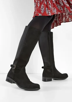 Botines de caña ancha de cuero