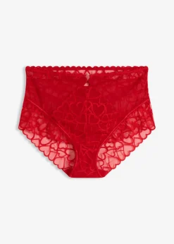 Braga de talle alto con encaje de corazones