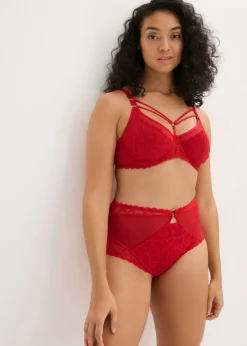 Braga de talle alto con encaje de corazones