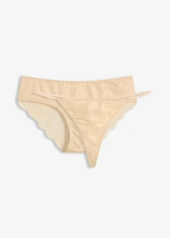 Braguita hipster + tanga con encaje suave (2 piezas)