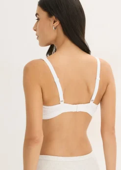 Bralette acolchado sin aros de canalé con algodón orgánico