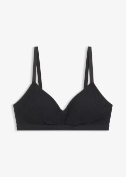 Bralette acolchado sin aros de algodón orgánico de canalé