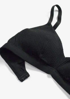 Bralette acolchado sin aros de algodón orgánico de canalé