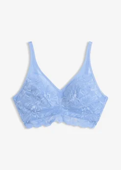 Bralette con encaje de flores y malla