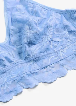 Bralette con encaje de flores y malla
