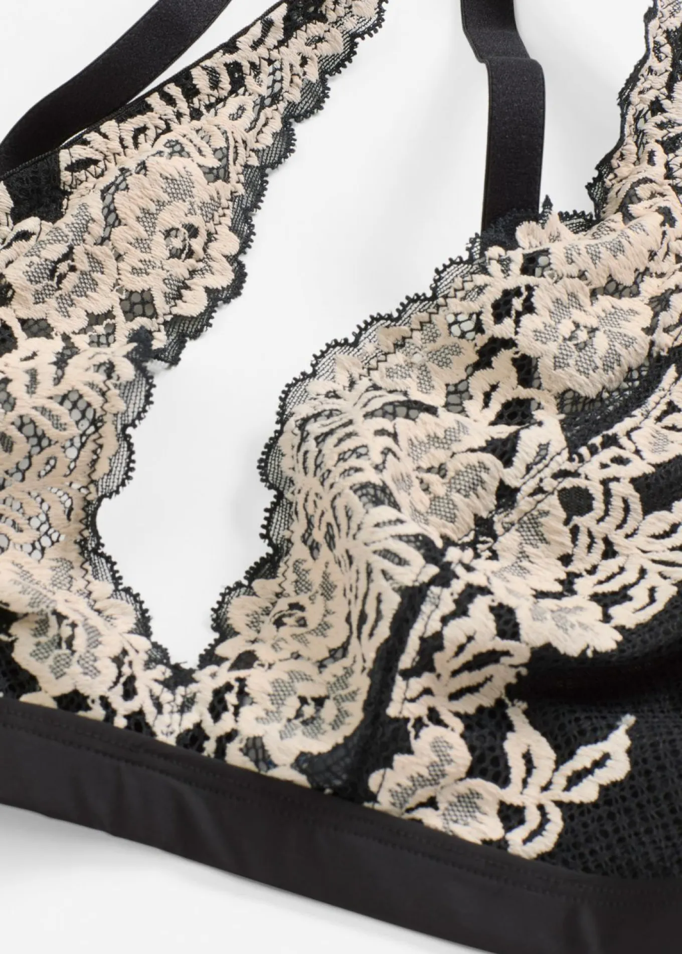 Bralette de encaje bicolor