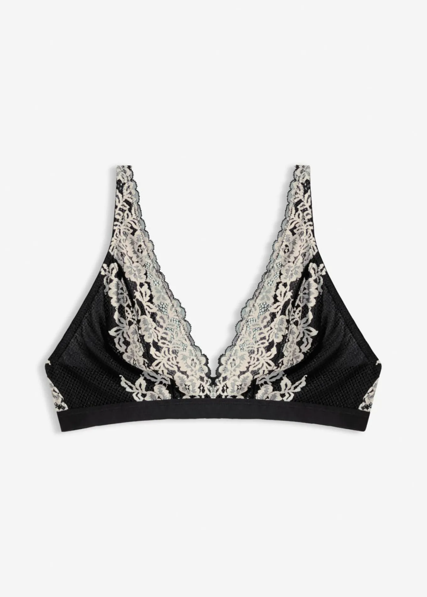 Bralette de encaje bicolor