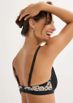 Bralette de encaje bicolor