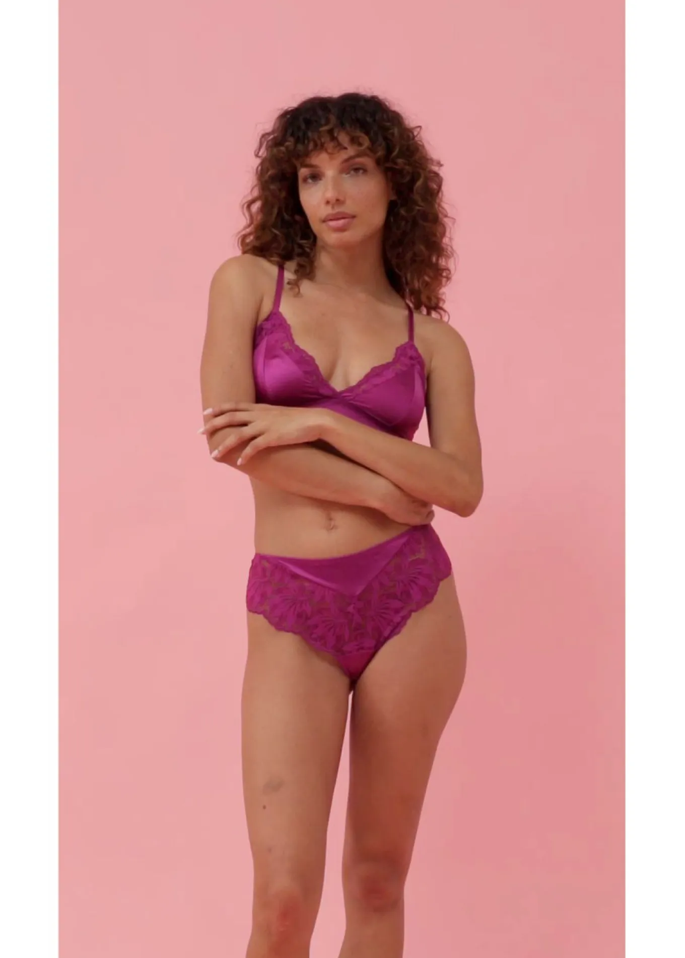 Bralette de material brillante