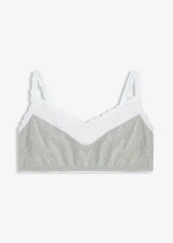 Bralette sin aros con algodón y encaje