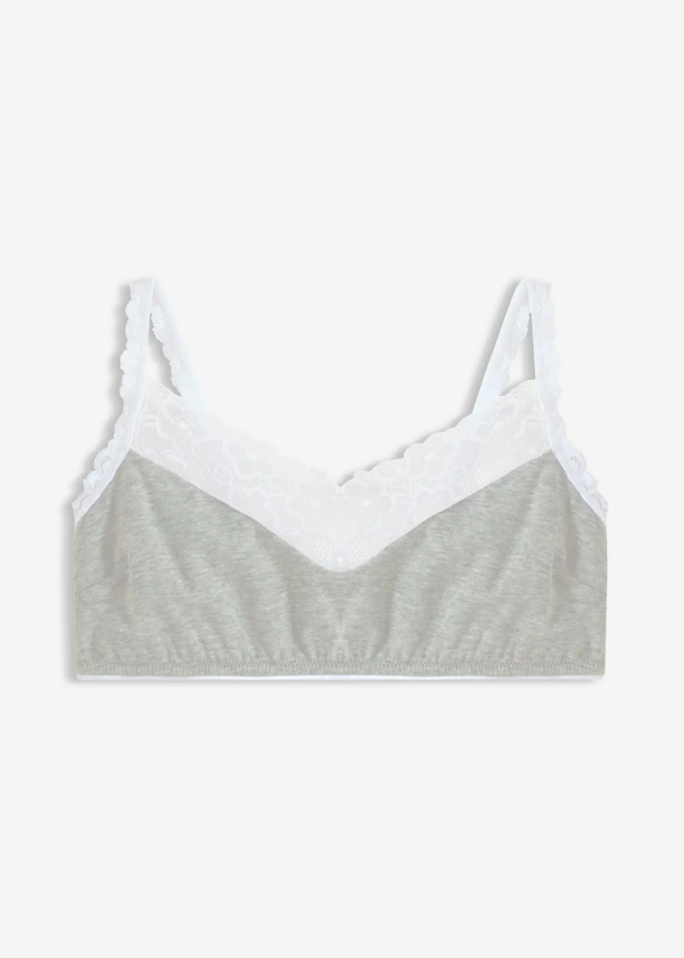 Bralette sin aros con algodón y encaje