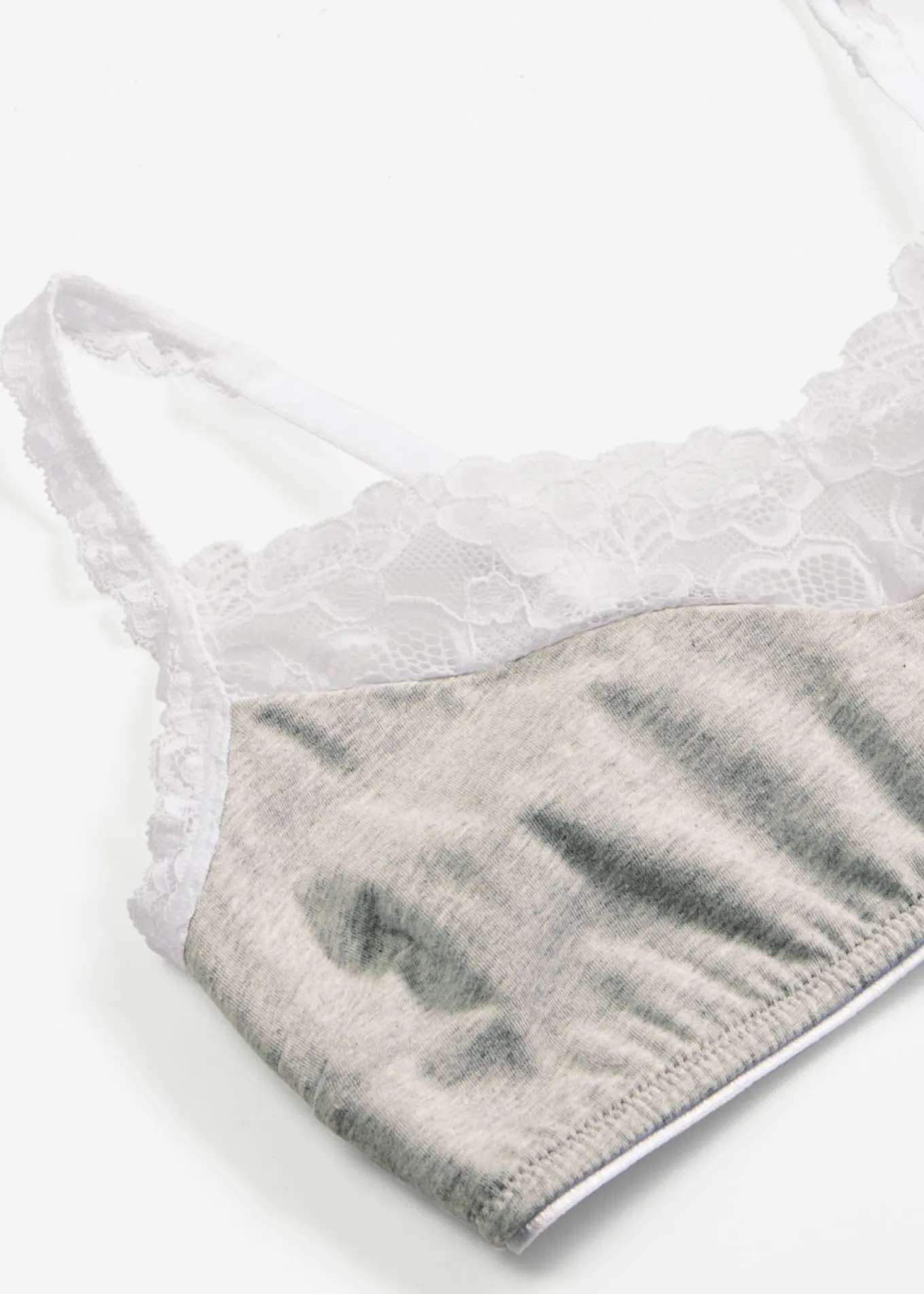 Bralette sin aros con algodón y encaje