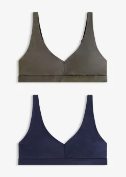 Bralette sin aros con algodón orgánico (2 unidades)