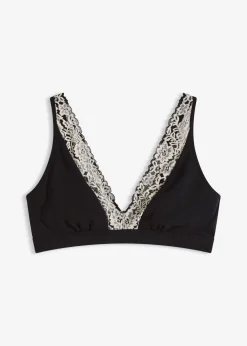 Bralette sin aros con algodón orgánico y encaje