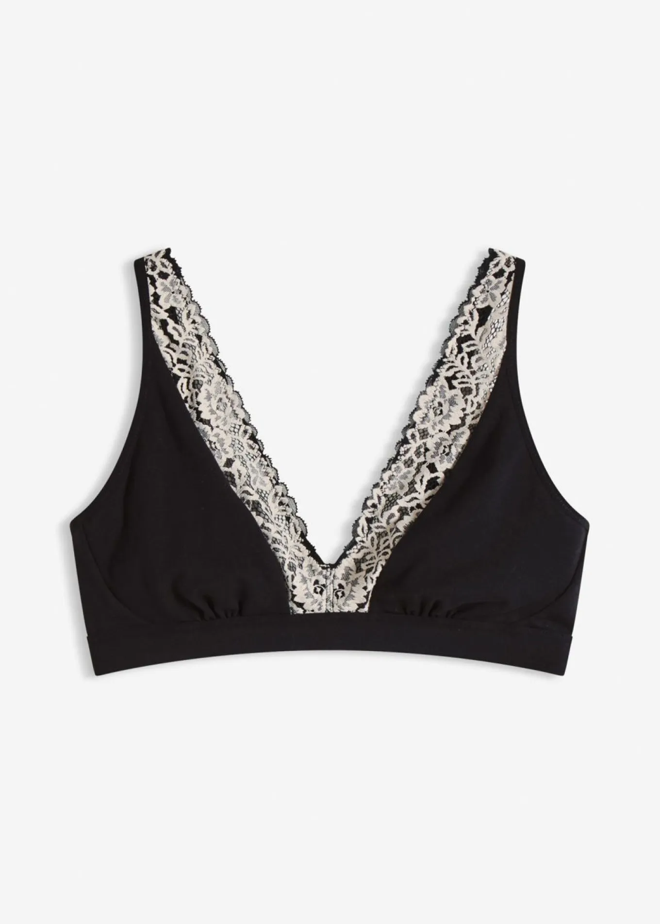 Bralette sin aros con algodón orgánico y encaje