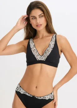Bralette sin aros con algodón orgánico y encaje