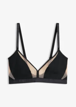 Bralette sin aros con insertos transparentes