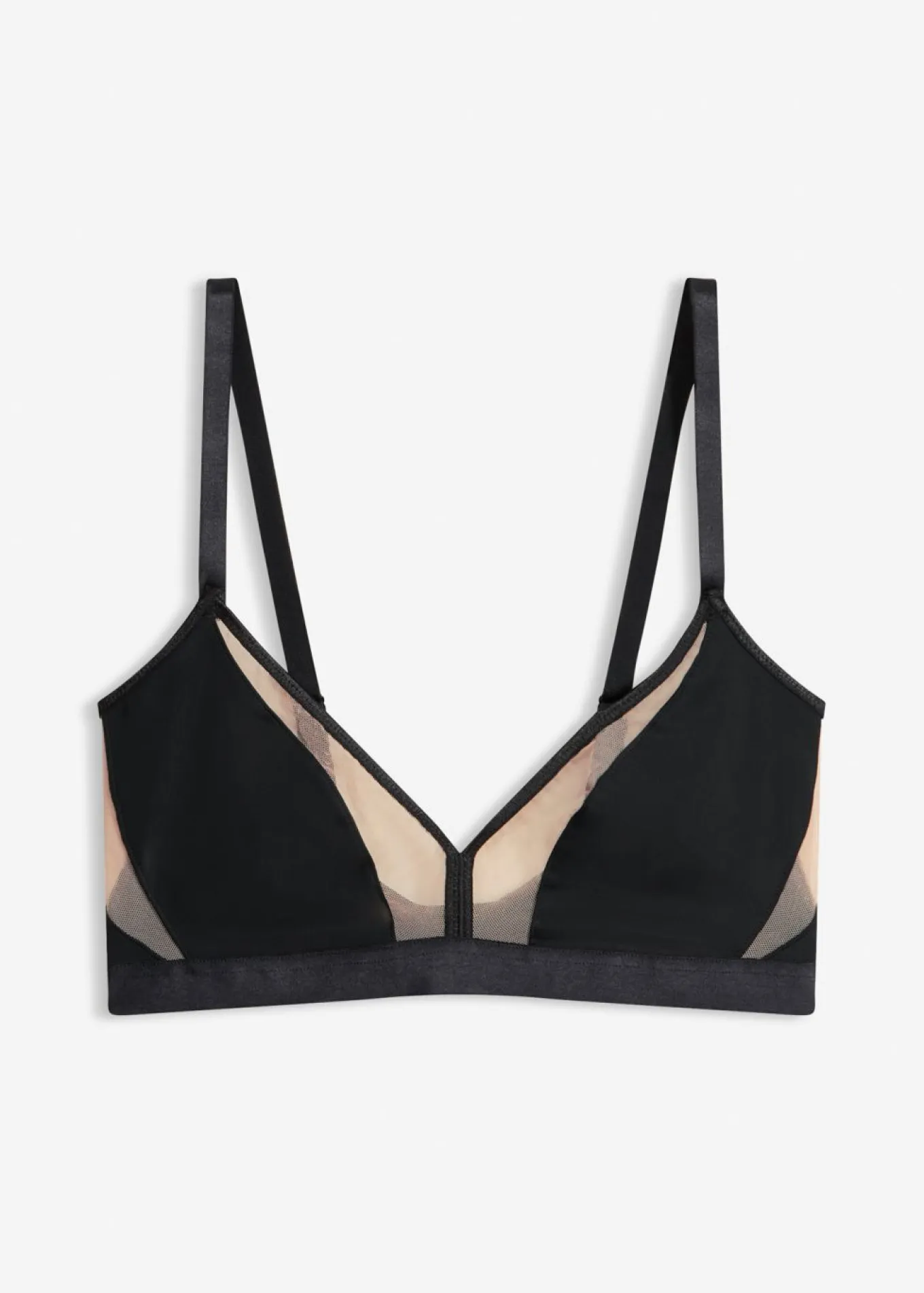 Bralette sin aros con insertos transparentes