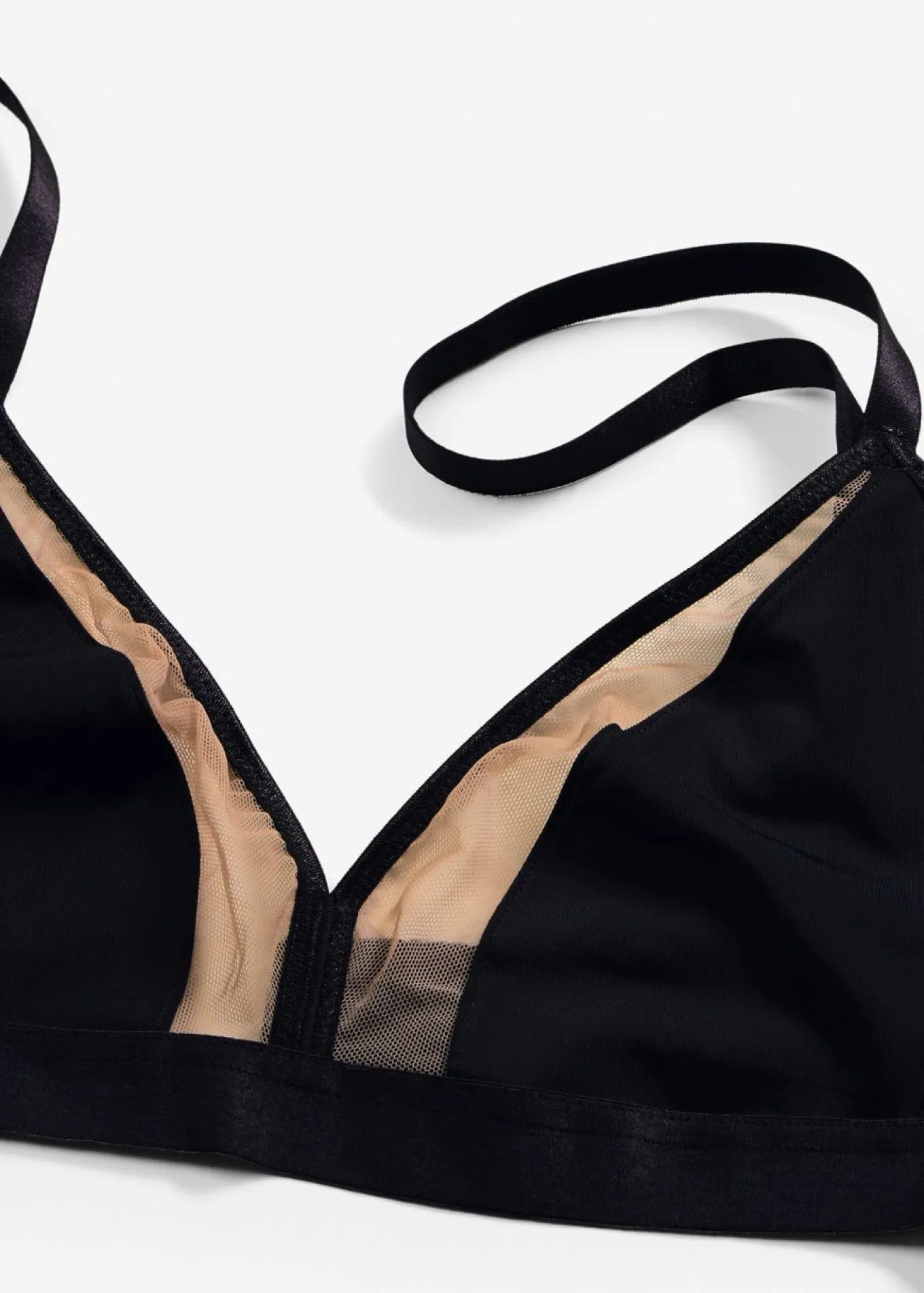 Bralette sin aros con insertos transparentes