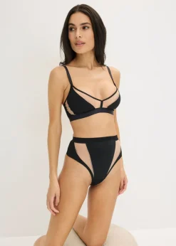 Bralette sin aros con insertos transparentes