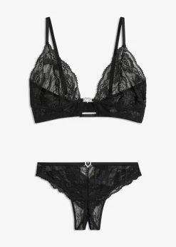 Bralette y tanga con abertura (conjunto de 2 piezas)